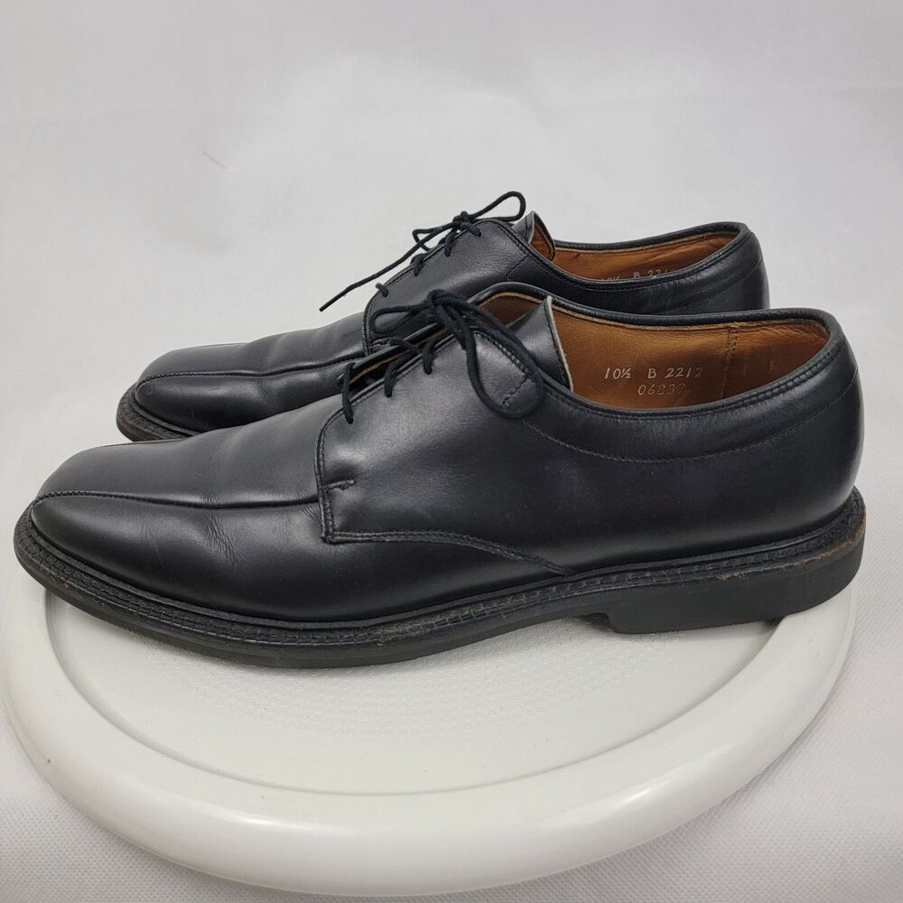 ALLEN EDMONDS Mens Shoes Sz 10.5D WARREN Lace Up BLACK Bicycle Toe Derby 2212
